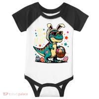 On The Hunt Dino Happy Easter Day T-rex Dinosaur  Infant Baby Jersey Bodysuit thumb 0