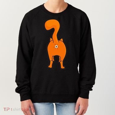 Orange Tabby Happy Kitty Cat Butt Funny Women's Sweatshirt