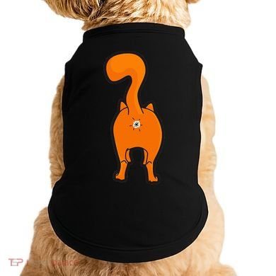 Orange Tabby Happy Kitty Cat Butt Funny Doggie Tank