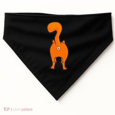 Orange Tabby Happy Kitty Cat Butt Funny USA-Made Doggie Bandana