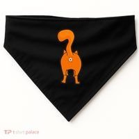 Orange Tabby Happy Kitty Cat Butt Funny USA-Made Doggie Bandana thumb 0