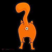 Orange Tabby Happy Kitty Cat Butt Funny USA-Made Doggie Bandana thumb 2