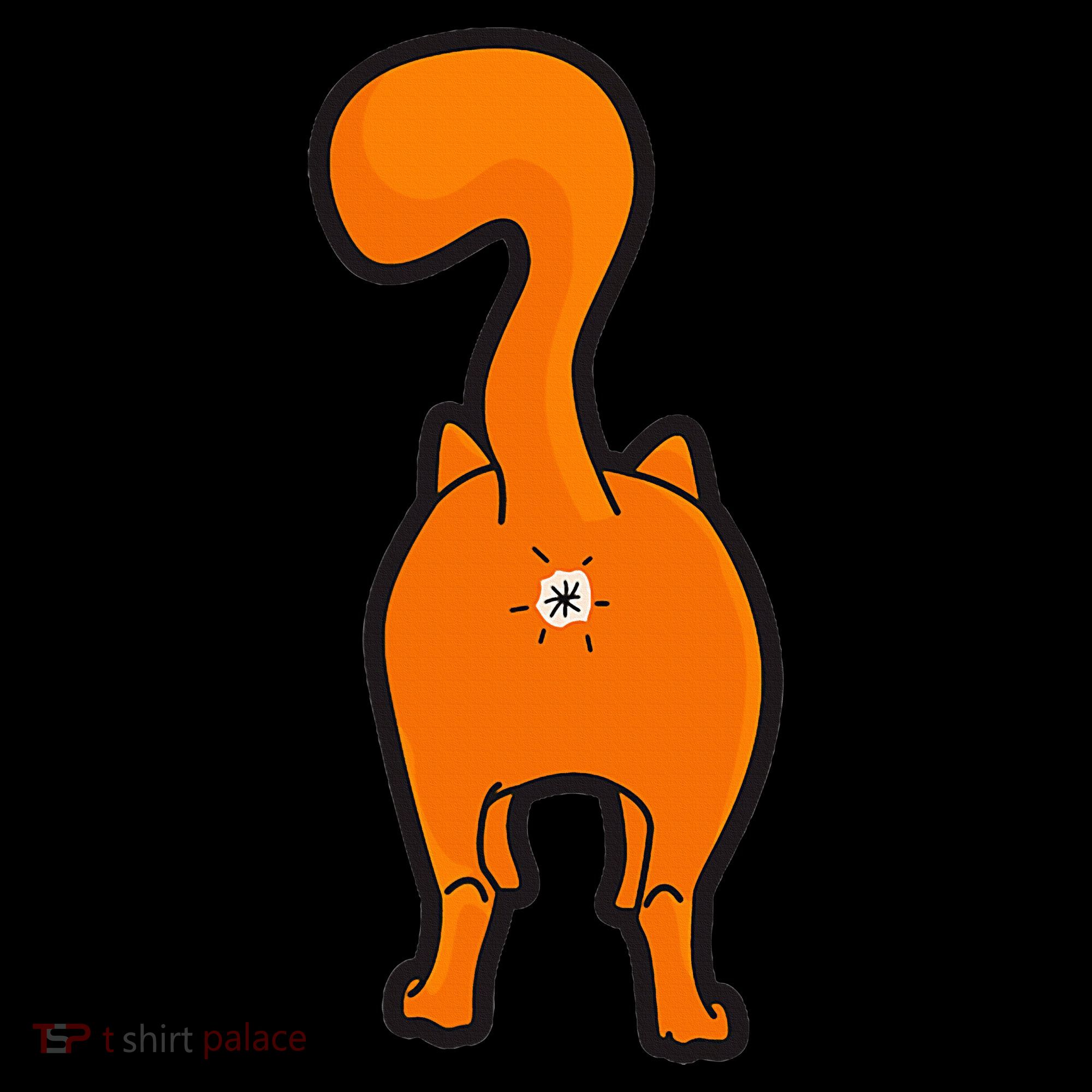 Orange Tabby Happy Kitty Cat Butt Funny Women's Hoodie