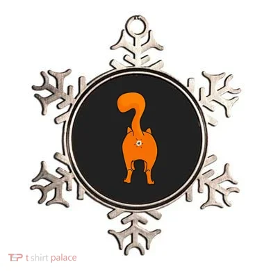 Orange Tabby Happy Kitty Cat Butt Funny Ornament