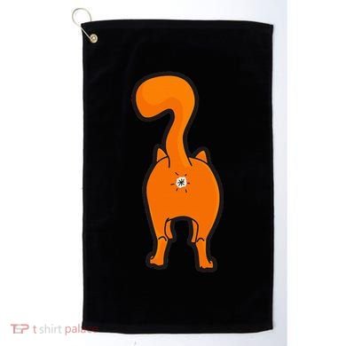 Orange Tabby Happy Kitty Cat Butt Funny Golf Towel