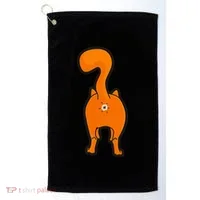 Orange Tabby Happy Kitty Cat Butt Funny Golf Towel thumb 0