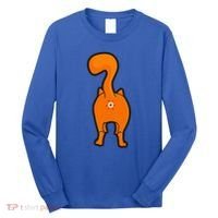 Orange Tabby Happy Kitty Cat Butt Funny Long Sleeve Shirt thumb 0