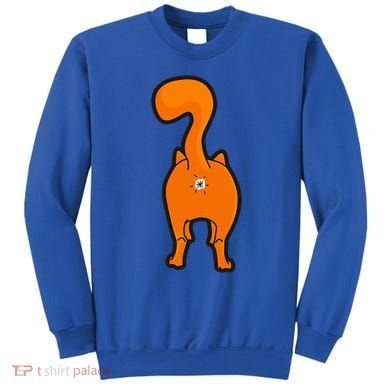 Orange Tabby Happy Kitty Cat Butt Funny Sweatshirt