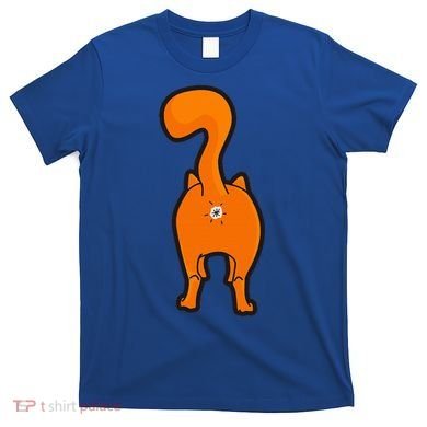 Orange Tabby Happy Kitty Cat Butt Funny T-Shirt