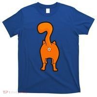 Orange Tabby Happy Kitty Cat Butt Funny T-Shirt thumb 0
