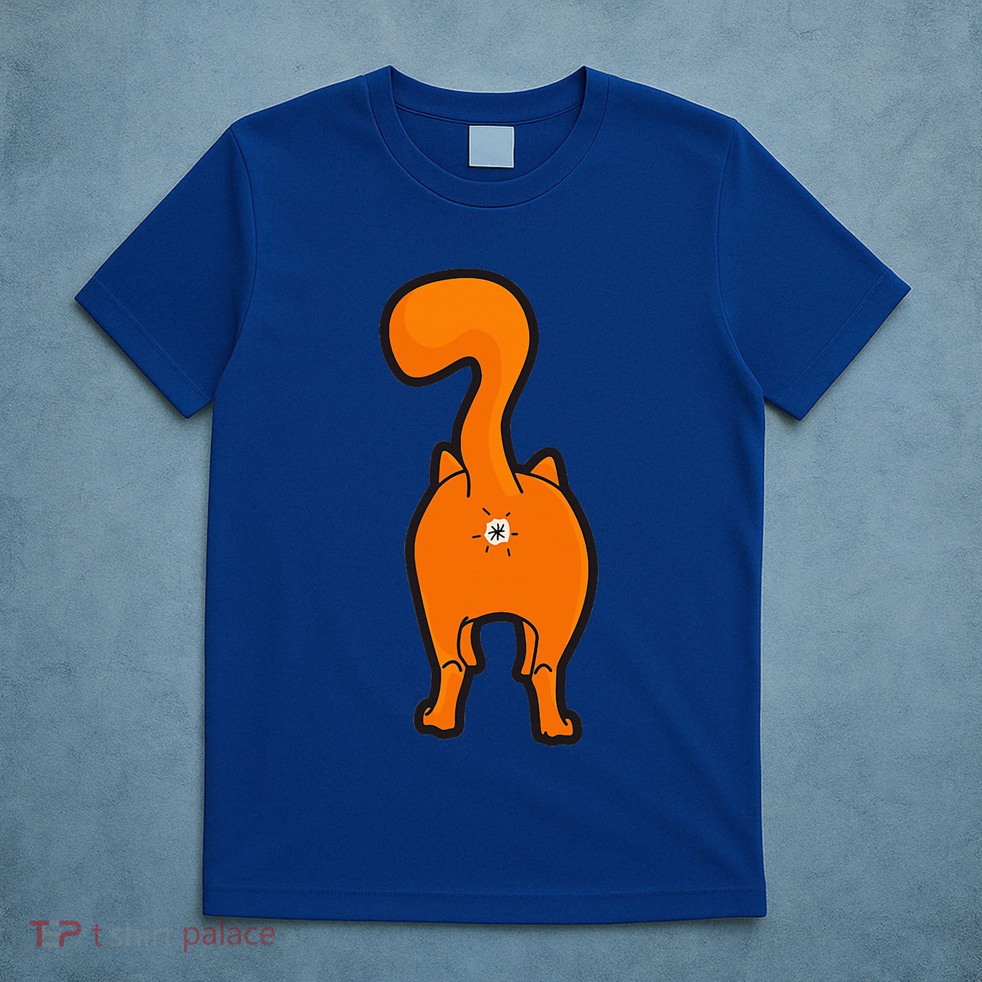 Orange Tabby Happy Kitty Cat Butt Funny T-Shirt