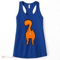 Orange Tabby Happy Kitty Cat Butt Funny Women's Tank Top thumb 0