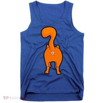 Orange Tabby Happy Kitty Cat Butt Funny Tank Top