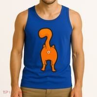 Orange Tabby Happy Kitty Cat Butt Funny Tank Top thumb 3