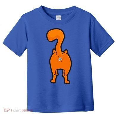 Orange Tabby Happy Kitty Cat Butt Funny Toddler T-Shirt