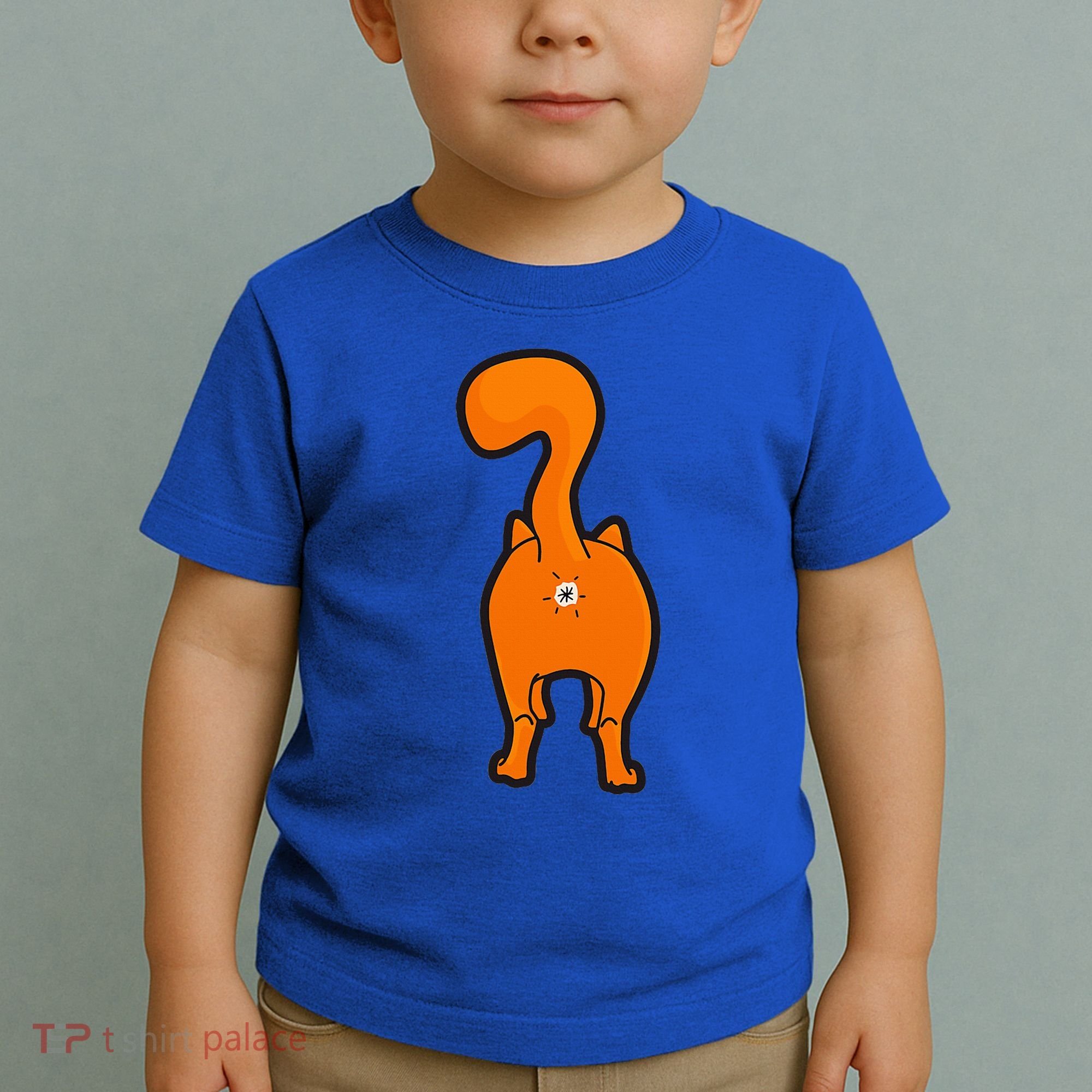 Orange Tabby Happy Kitty Cat Butt Funny Toddler T-Shirt