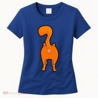 Orange Tabby Happy Kitty Cat Butt Funny Women's T-Shirt thumb 0