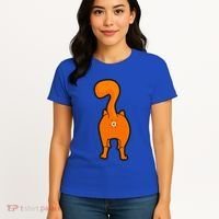 Orange Tabby Happy Kitty Cat Butt Funny Women's T-Shirt thumb 4