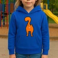 Orange Tabby Happy Kitty Cat Butt Funny Kids Hoodie thumb 3