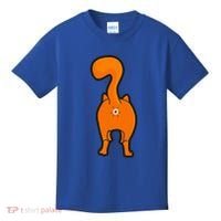 Orange Tabby Happy Kitty Cat Butt Funny Kids T-Shirt thumb 0