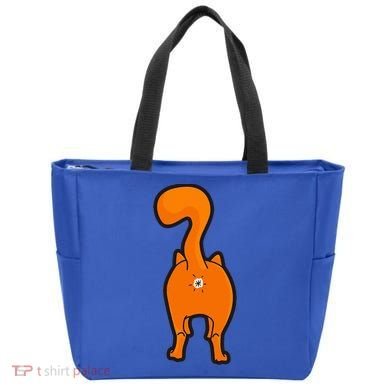 Orange Tabby Happy Kitty Cat Butt Funny Tote Bag