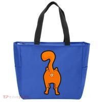 Orange Tabby Happy Kitty Cat Butt Funny Tote Bag thumb 0