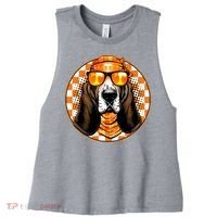 Orange Tennessee Hound College Football Sports Fan Women's Racerback Cropped Tank thumb 0