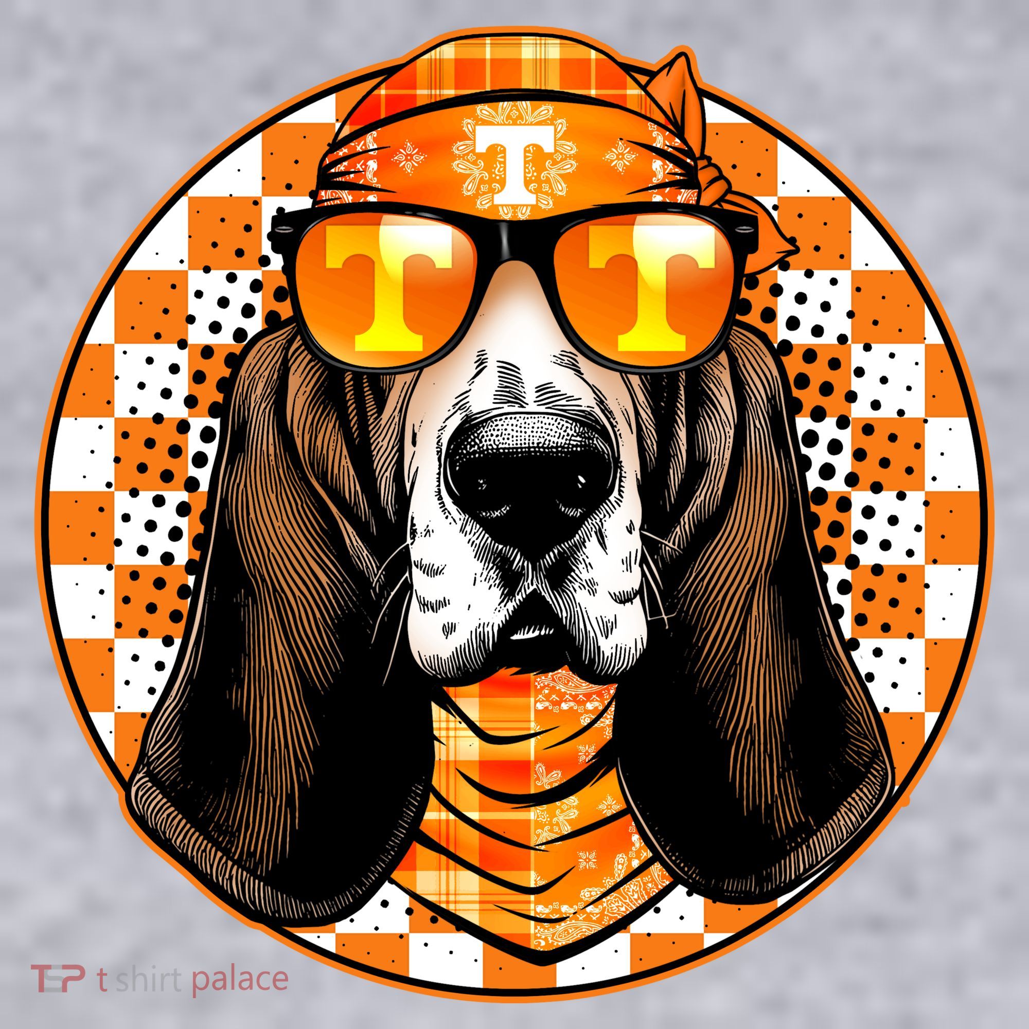 Orange Tennessee Hound College Football Sports Fan Women's Racerback Cropped Tank