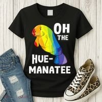 Oh The Hue Manatee Zookeeper Marine Biologist Zoologist Women's T-Shirt thumb 3
