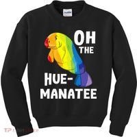 Oh The Hue Manatee Zookeeper Marine Biologist Zoologist Kids Sweatshirt thumb 0