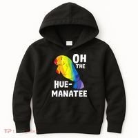 Oh The Hue Manatee Zookeeper Marine Biologist Zoologist Kids Hoodie thumb 0