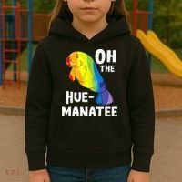 Oh The Hue Manatee Zookeeper Marine Biologist Zoologist Kids Hoodie thumb 3