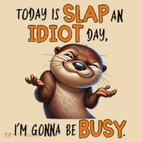 Otter Today Is Slap An Idiot Day IM Gonna Be Busy Tote Bag thumb 4