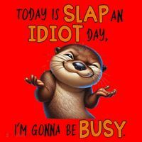 Otter Today Is Slap An Idiot Day IM Gonna Be Busy Santa Hat thumb 1