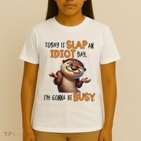 Otter Today Is Slap An Idiot Day IM Gonna Be Busy T-Shirt thumb 4