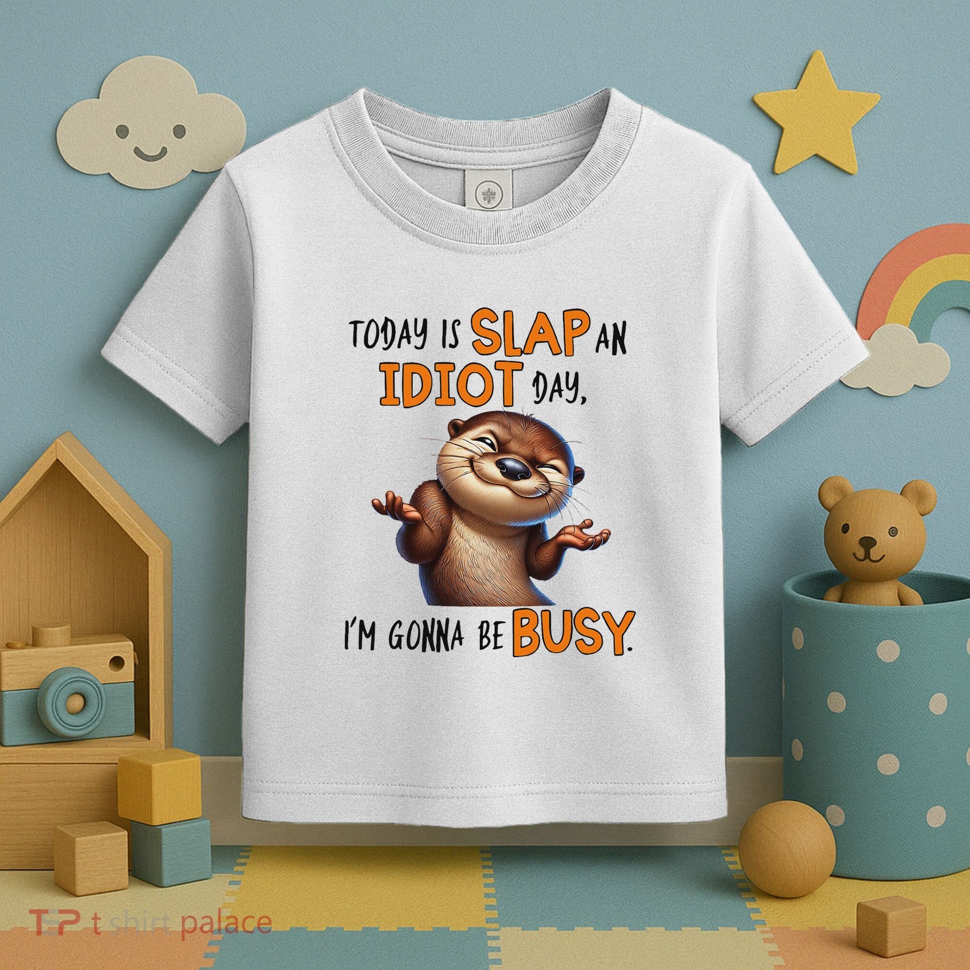 Otter Today Is Slap An Idiot Day IM Gonna Be Busy Toddler T-Shirt