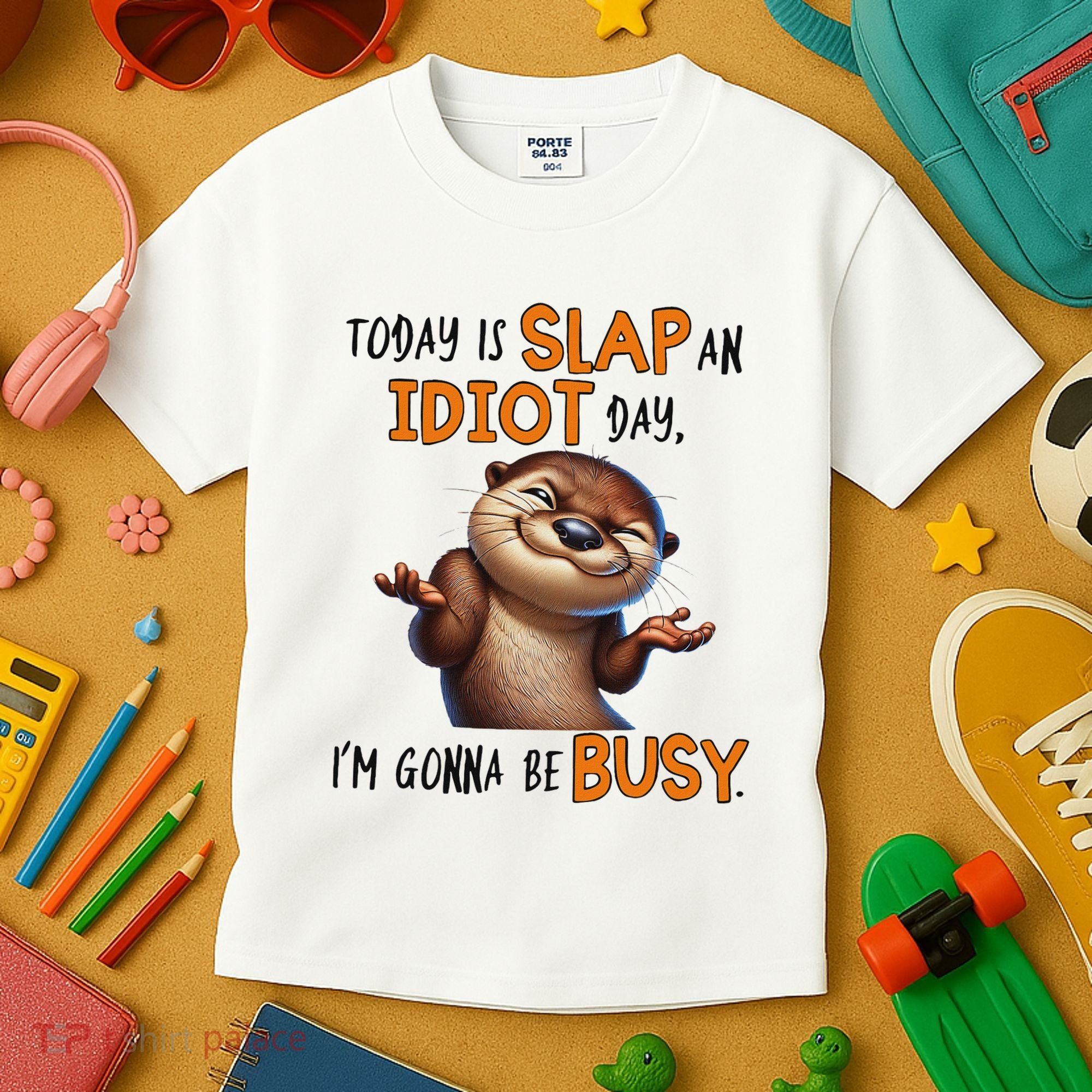 Otter Today Is Slap An Idiot Day IM Gonna Be Busy Kids T-Shirt