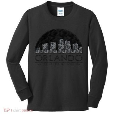 Orlando Texturized Logo Kids Long Sleeve Shirt