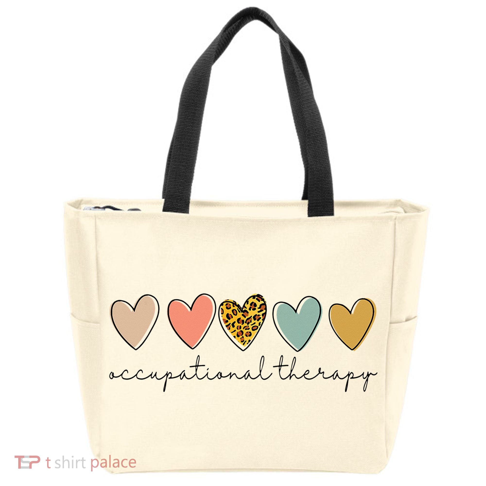 Occupational Therapist Leopard Heart Occupational Therapy Tote Bag