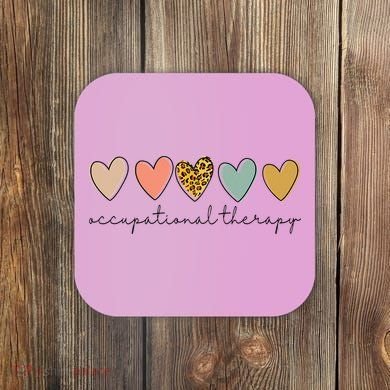 Occupational Therapist Leopard Heart Occupational Therapy Coaster
