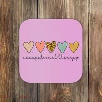 Occupational Therapist Leopard Heart Occupational Therapy Coaster thumb 0