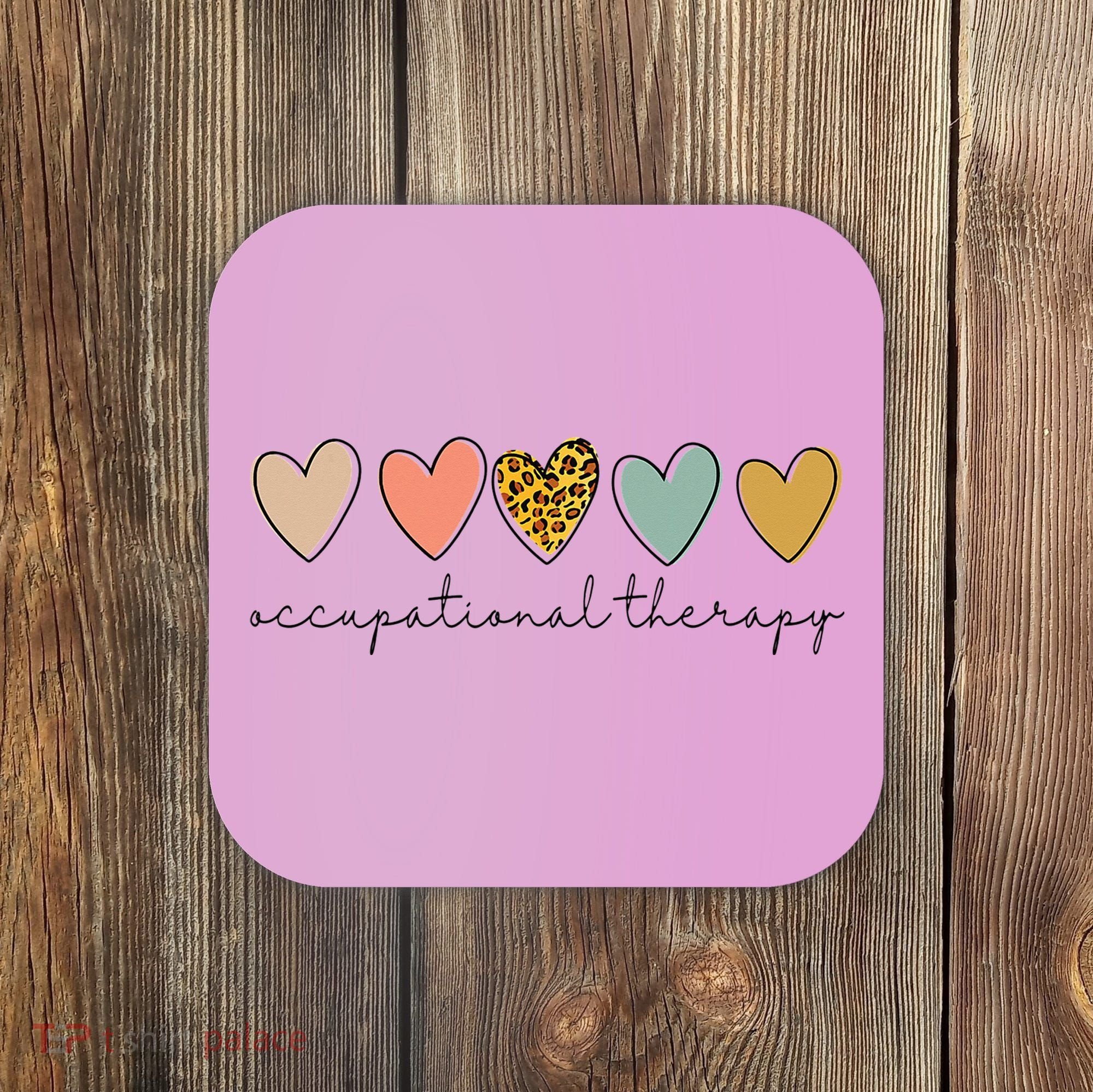 Occupational Therapist Leopard Heart Occupational Therapy Coaster
