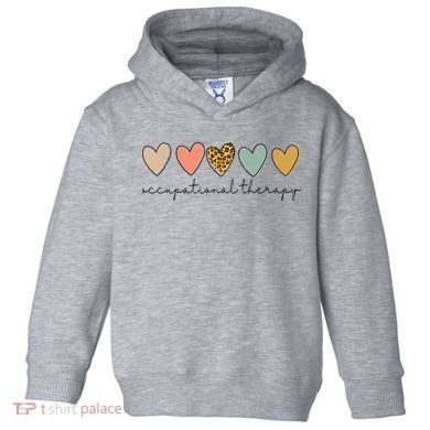 Occupational Therapist Leopard Heart Occupational Therapy Toddler Hoodie
