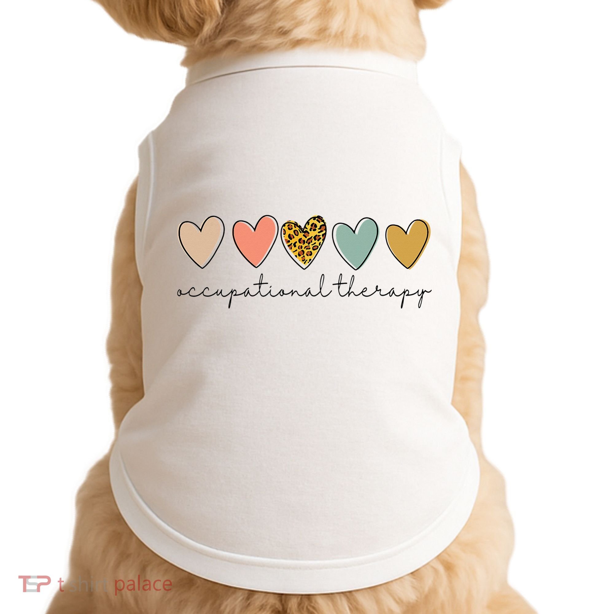 Occupational Therapist Leopard Heart Occupational Therapy Doggie Tank
