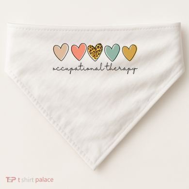 Occupational Therapist Leopard Heart Occupational Therapy USA-Made Doggie Bandana