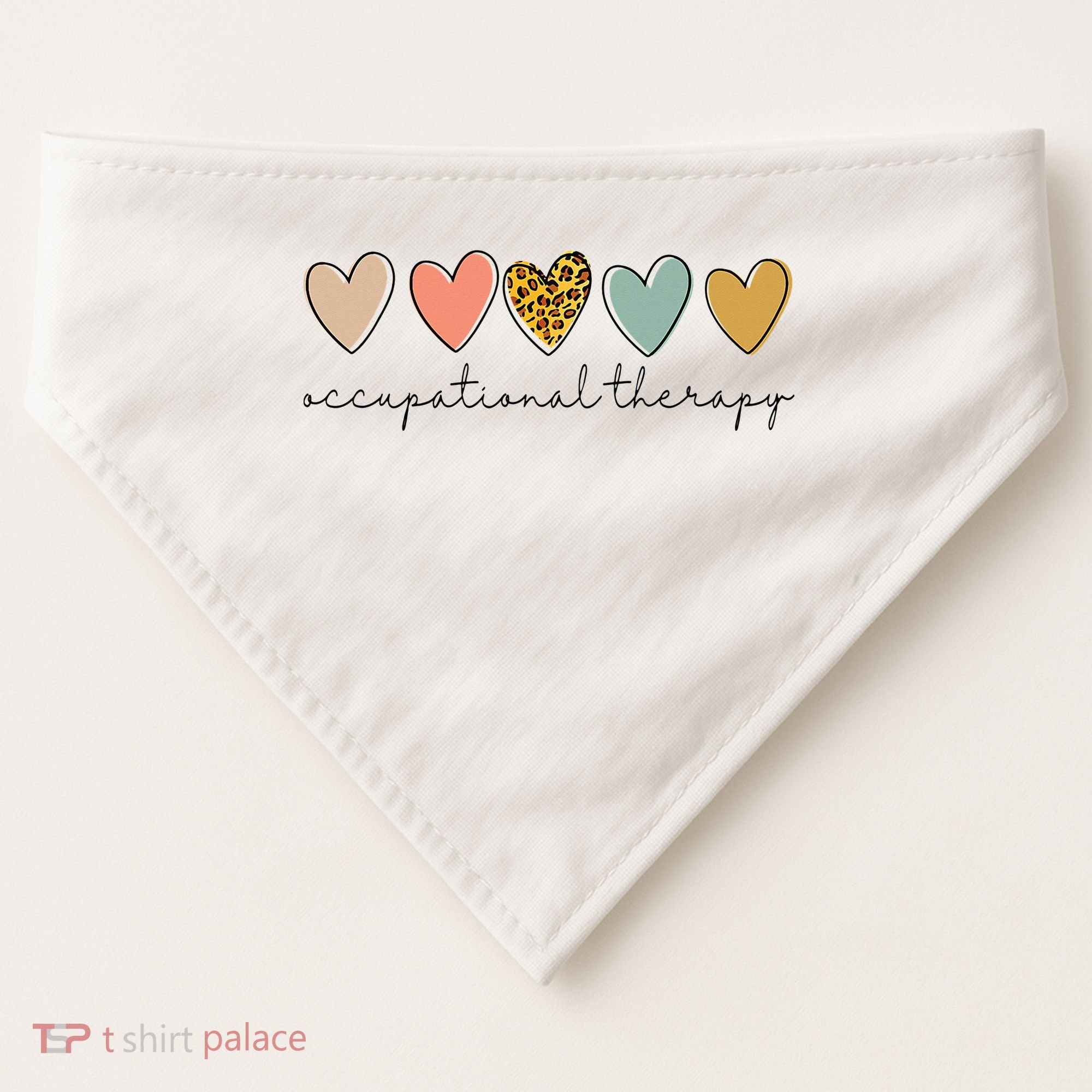 Occupational Therapist Leopard Heart Occupational Therapy USA-Made Doggie Bandana