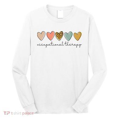 Occupational Therapist Leopard Heart Occupational Therapy Long Sleeve Shirt