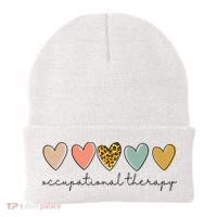 Occupational Therapist Leopard Heart Occupational Therapy Beanie thumb 0
