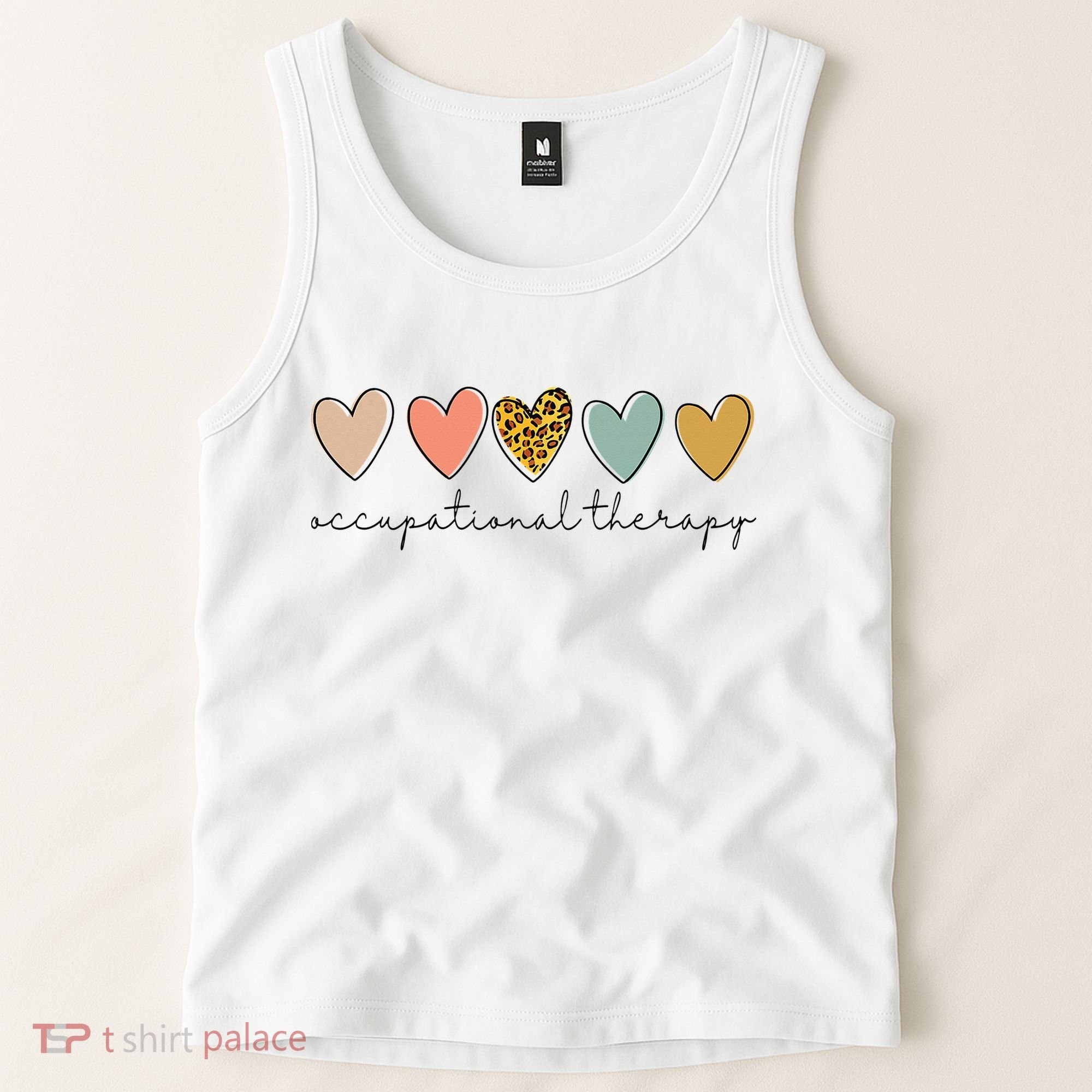 Occupational Therapist Leopard Heart Occupational Therapy Tank Top
