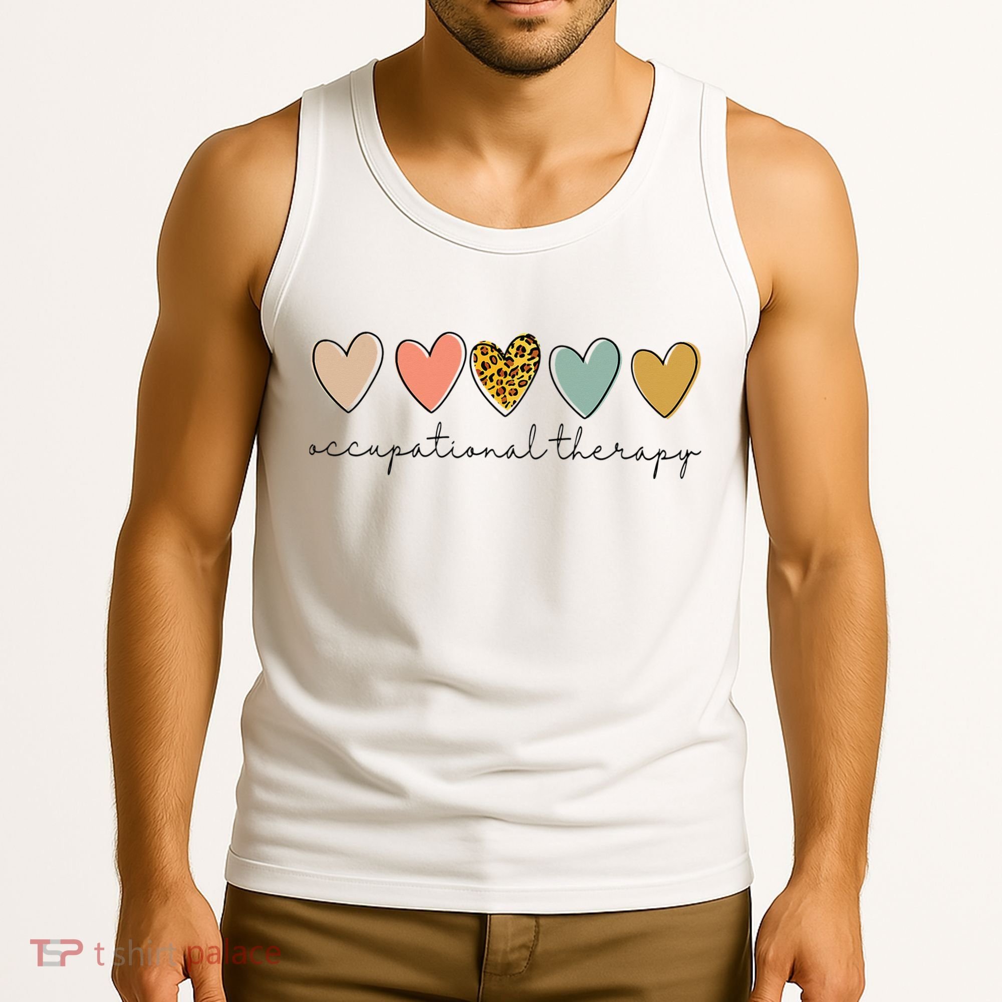 Occupational Therapist Leopard Heart Occupational Therapy Tank Top